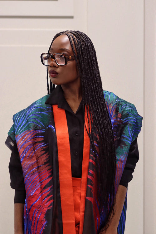 2 Piece - Pant and Organza Top - Orange