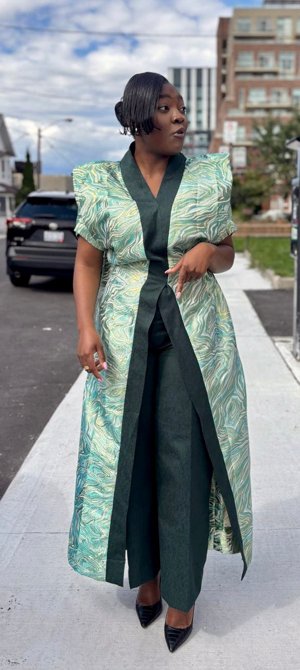 2 Piece Luxury Brocade - Green