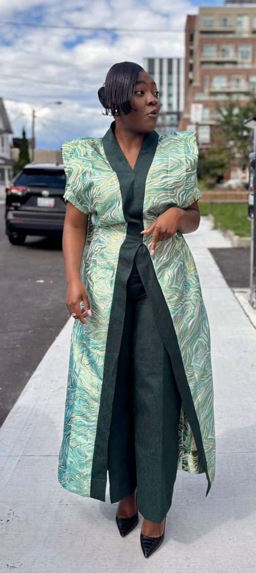 2 Piece Luxury Brocade - Green