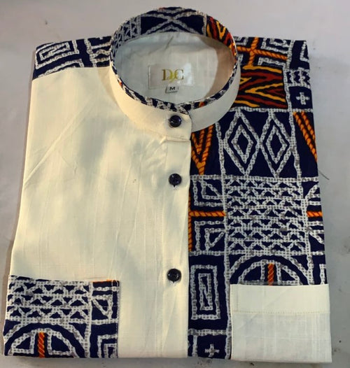 Elegant Afritude Blue and White Shirt