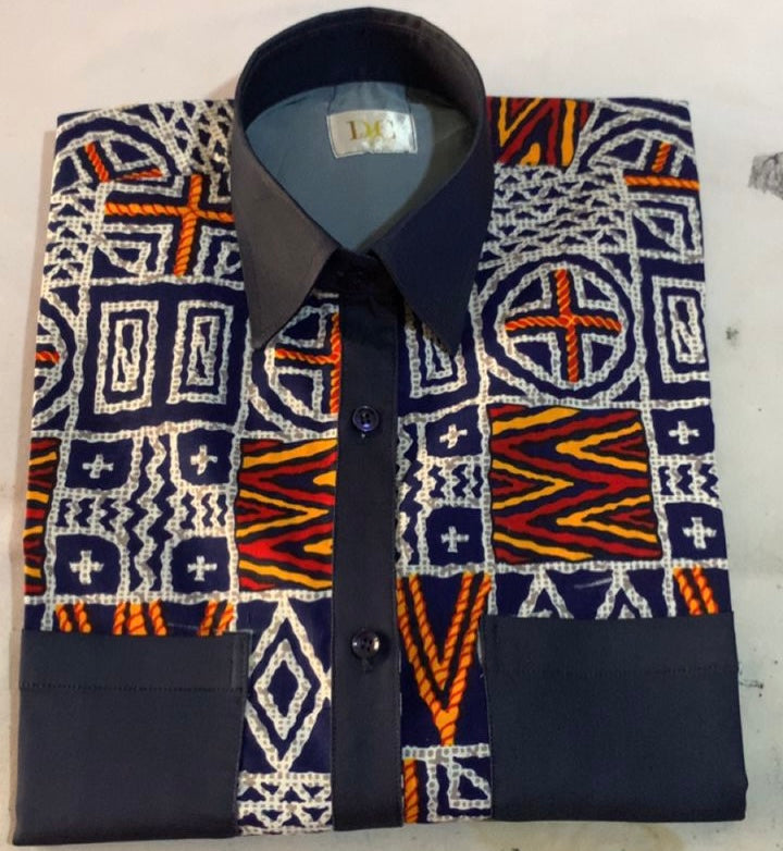 Elegant Afritude Blue and White Shirt