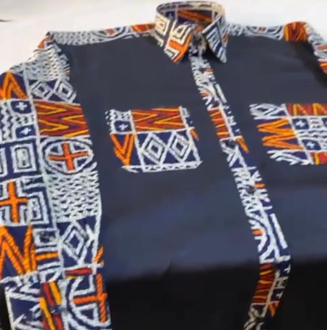 Elegant Afritude Blue and White Shirt