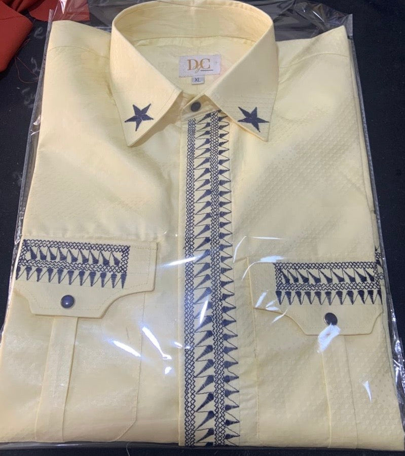 Elegant Men Rich Bazin Shirt with Embroidery