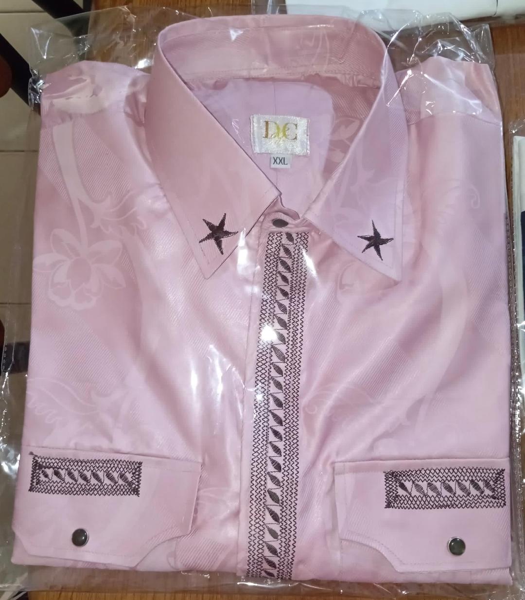 Elegant Men Rich Bazin Shirt with Embroidery