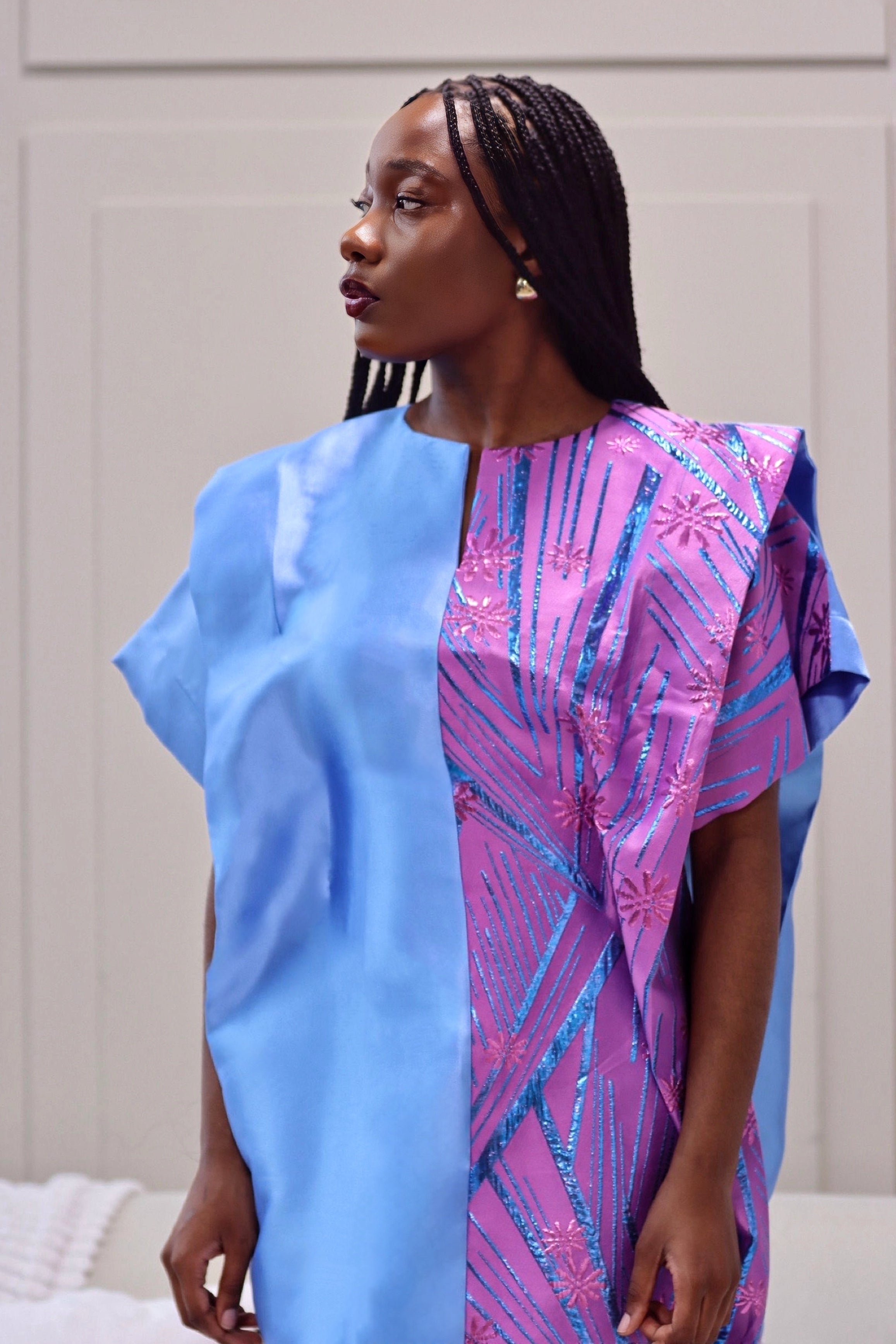 Rich Two Toned Mikado Blue Dress