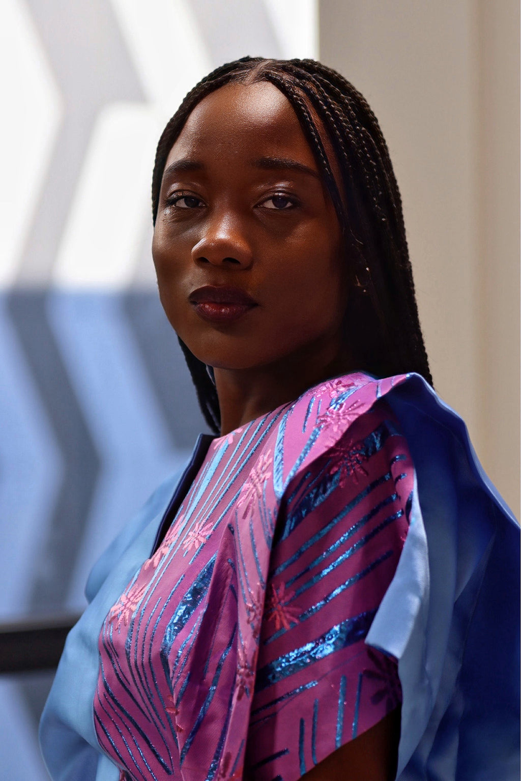 Rich Two Toned Mikado Blue Dress